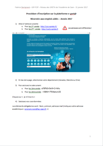 Procédure auto-inscription e-gret@ pour CUI - 2017