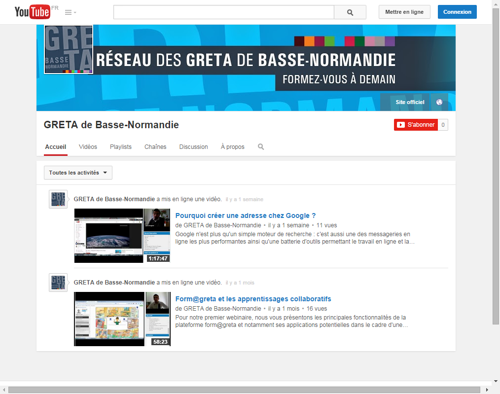 Une chaîne YouTube pour le réseau des GRETA de Basse-Normandie